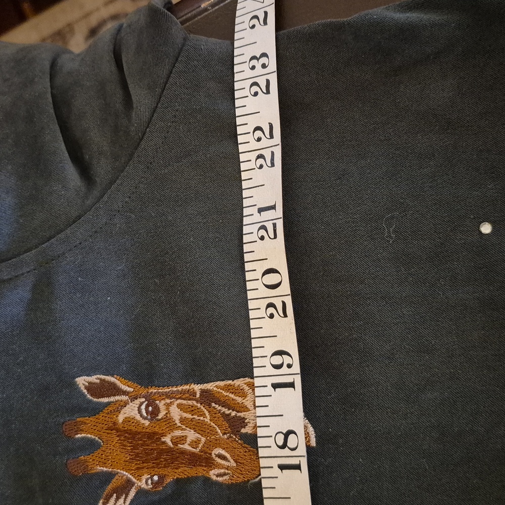 Quacker Factory Vintage Green Faux Suede Embroidered Giraffe Motif.(#1824) Sz.L. - Picture 8 of 15